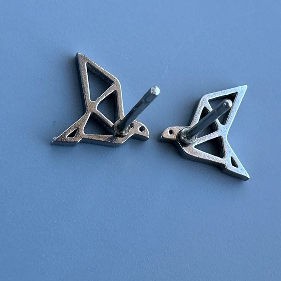 Surgical Steel Origami Bird Stud Earrings - Picture 15 of 16